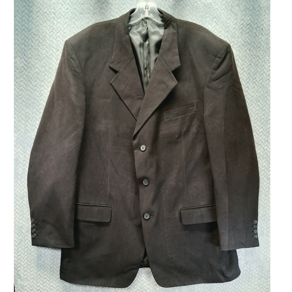 Hill & Archer Mens Black 3-Button Blazer Jacket Size 44L Formal Business Coat